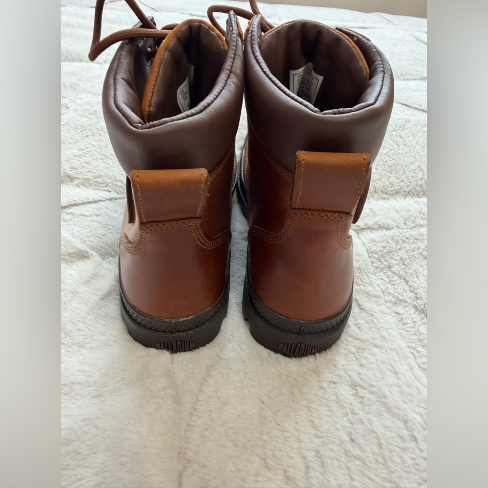 NEW! $139 Palladium Pampa Legacy Men's Brown Leather Lace-Up Ankle Boots 8 - Picture 5 of 7